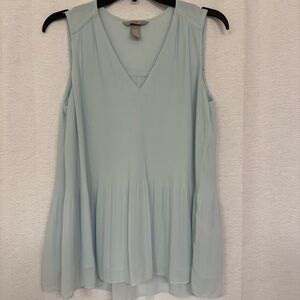 H&M baby Blue ribbed flowy Sleeveless blouse, work blouse office business casual